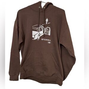 Retro Brown Andrew Miami Men’s High End L Hoodie MINTY RARE Streetwear